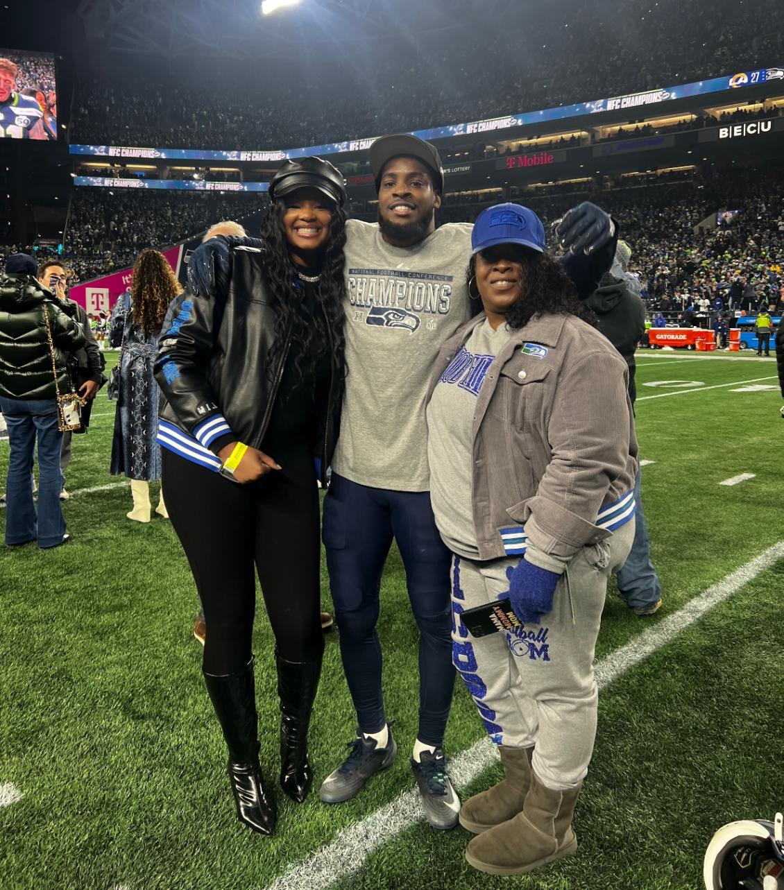 Seahawks McClain and mom