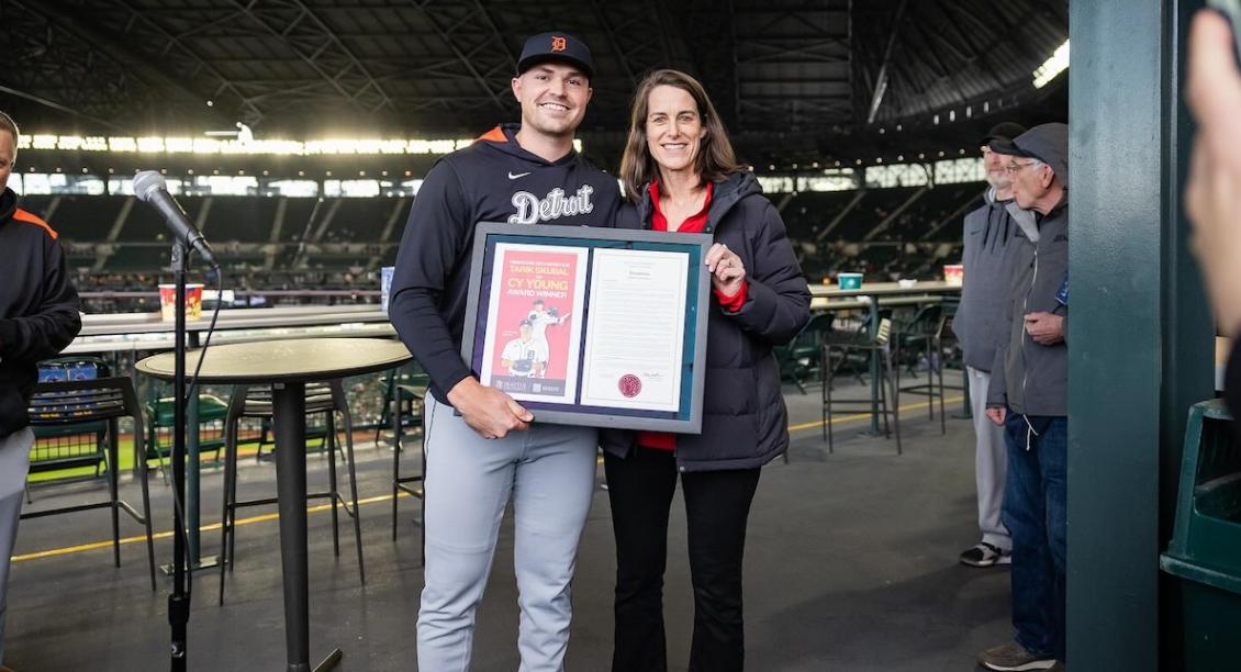 Tarik Skubal with Shaney Fink