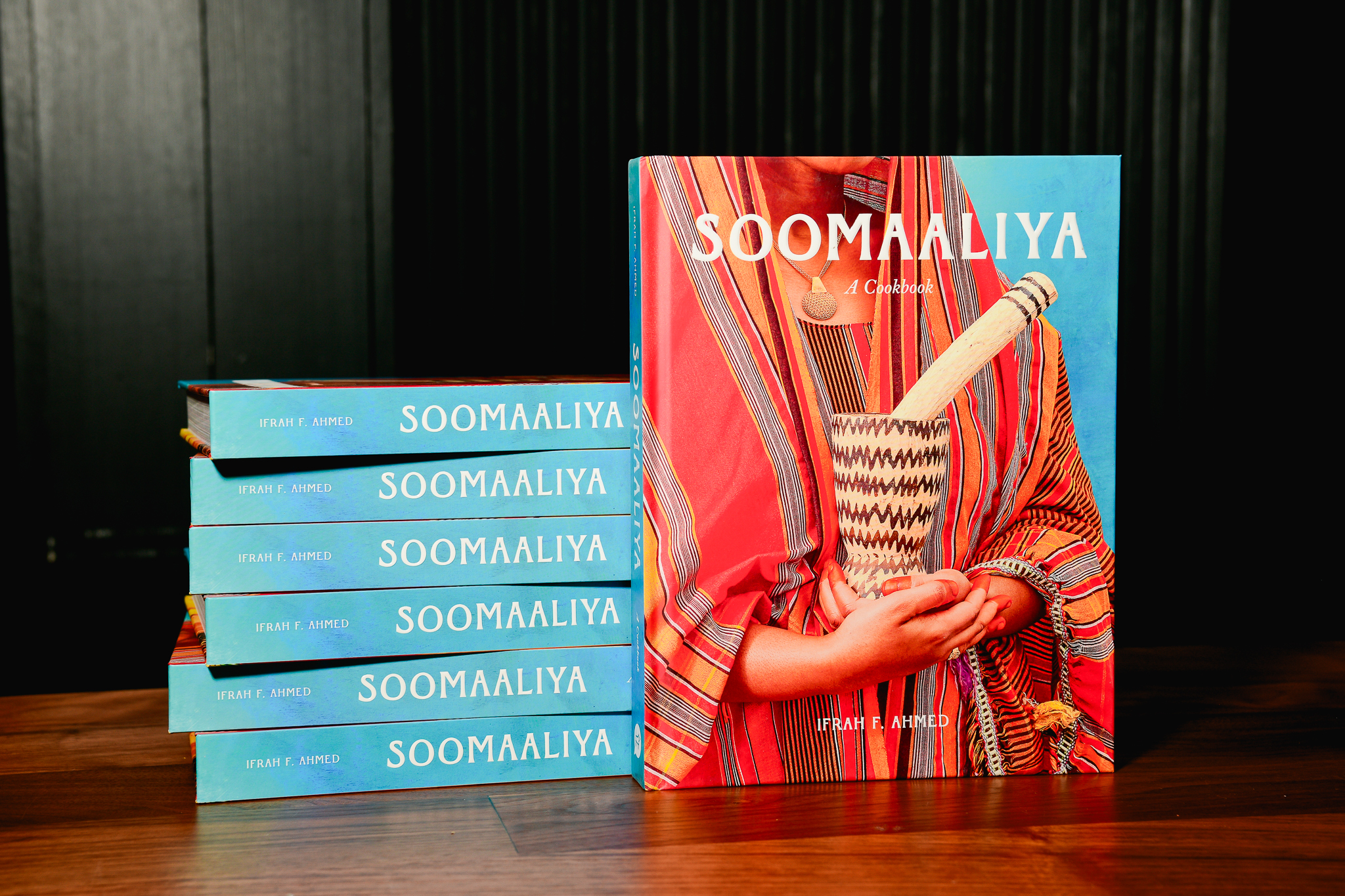 Photograph of Ifrah F. Ahmed book cover titled Soomaliya: Food, memory, and Migration