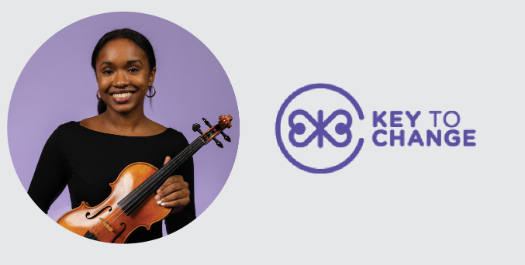 Image of musician Laila West and Key to Change logo