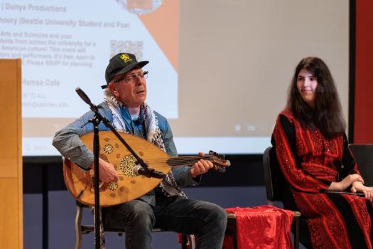 Image of musical performance at Arab American Heritage Month Event