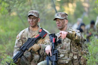 Two Cadets Greens 1 pointing