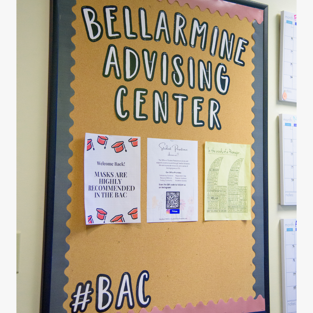 bellarmine advising center office sign