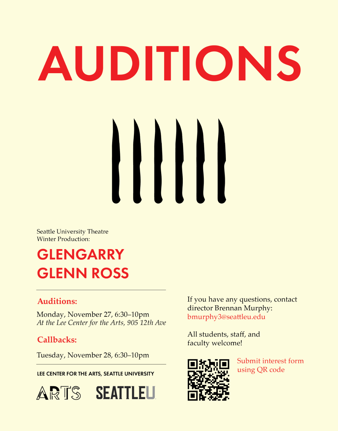Glengarry Glenn Ross Audition Flyer