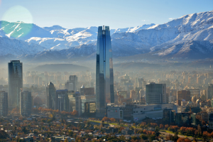 View of Santiago and mountains