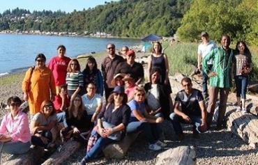 2017 SUSI participants at a barbecue at Seahurst Park