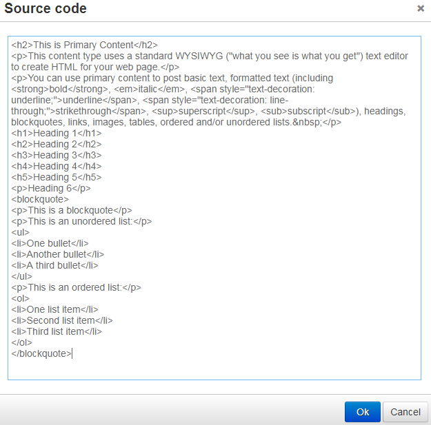 Screen shot of the source code