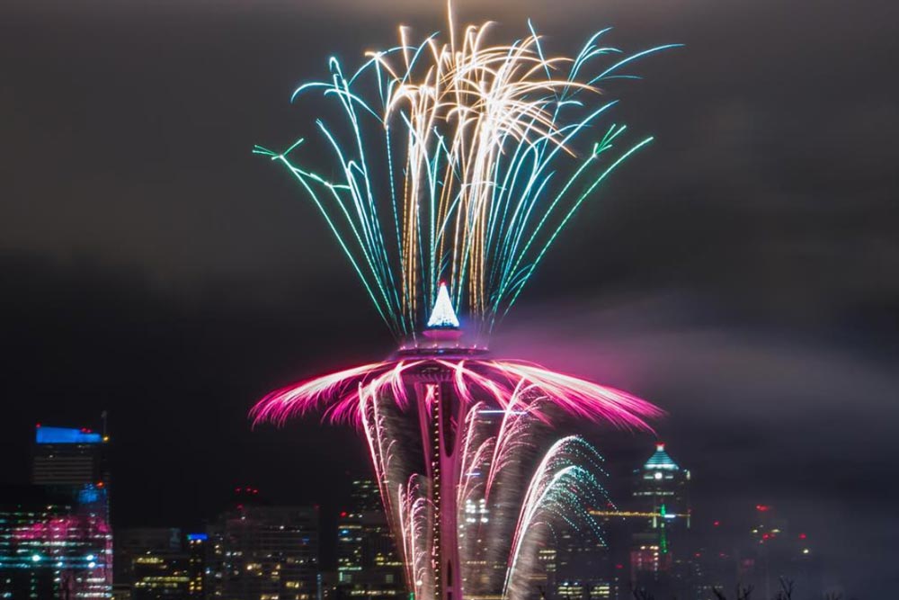 New Year's celebration at the Seattle Space Needle