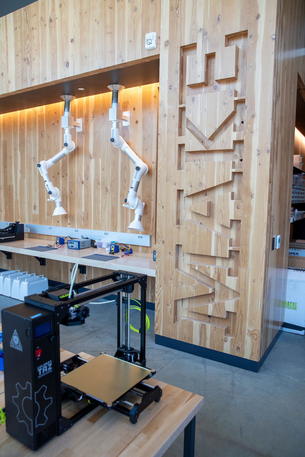 A look inside a section of the makerspace