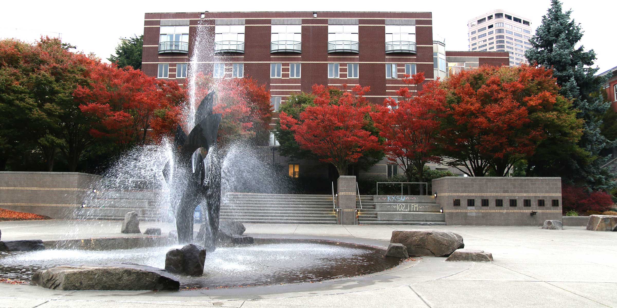 Seattle University Fountain in the Quad