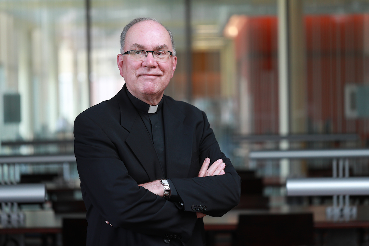 A portrait of Fr. Steve, who leaves the university in June, after serving as its longest president.